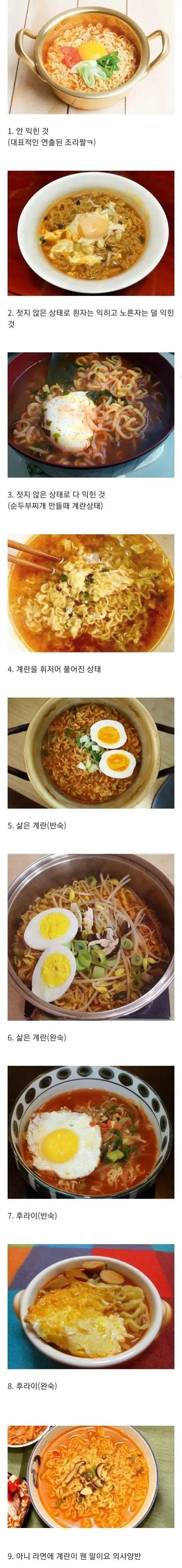 사람마다 다른 라면에 계란 넣는 스타일.jpg