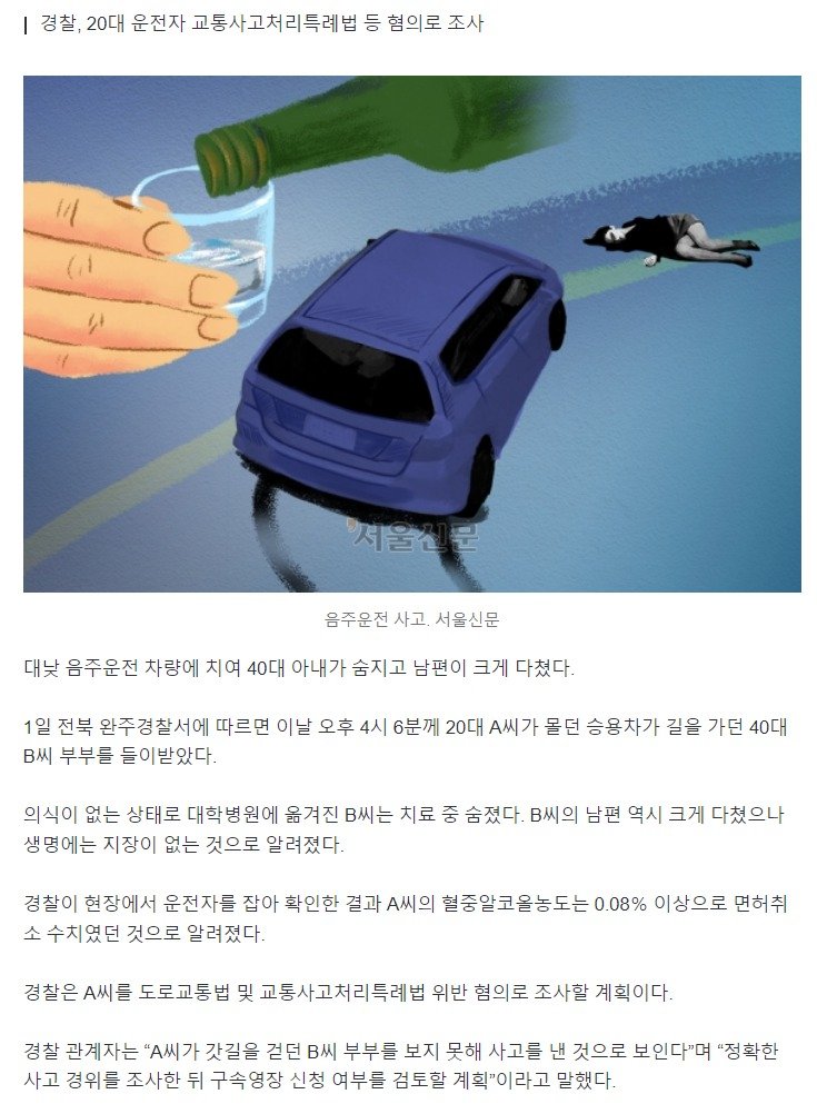 대낮 음주운전 20대 길 걷던 부부 덮쳐…아내는 숨져.jpeg